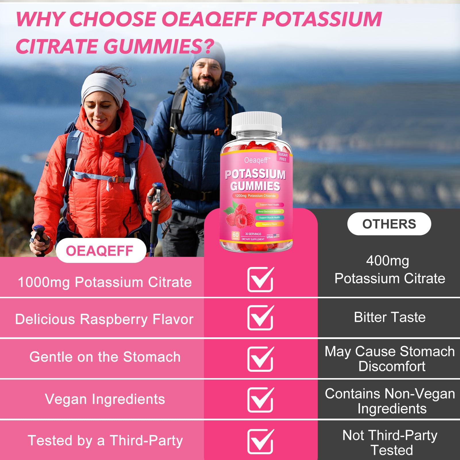 Oeaqeff Potassium Gummies with a measuring spoon