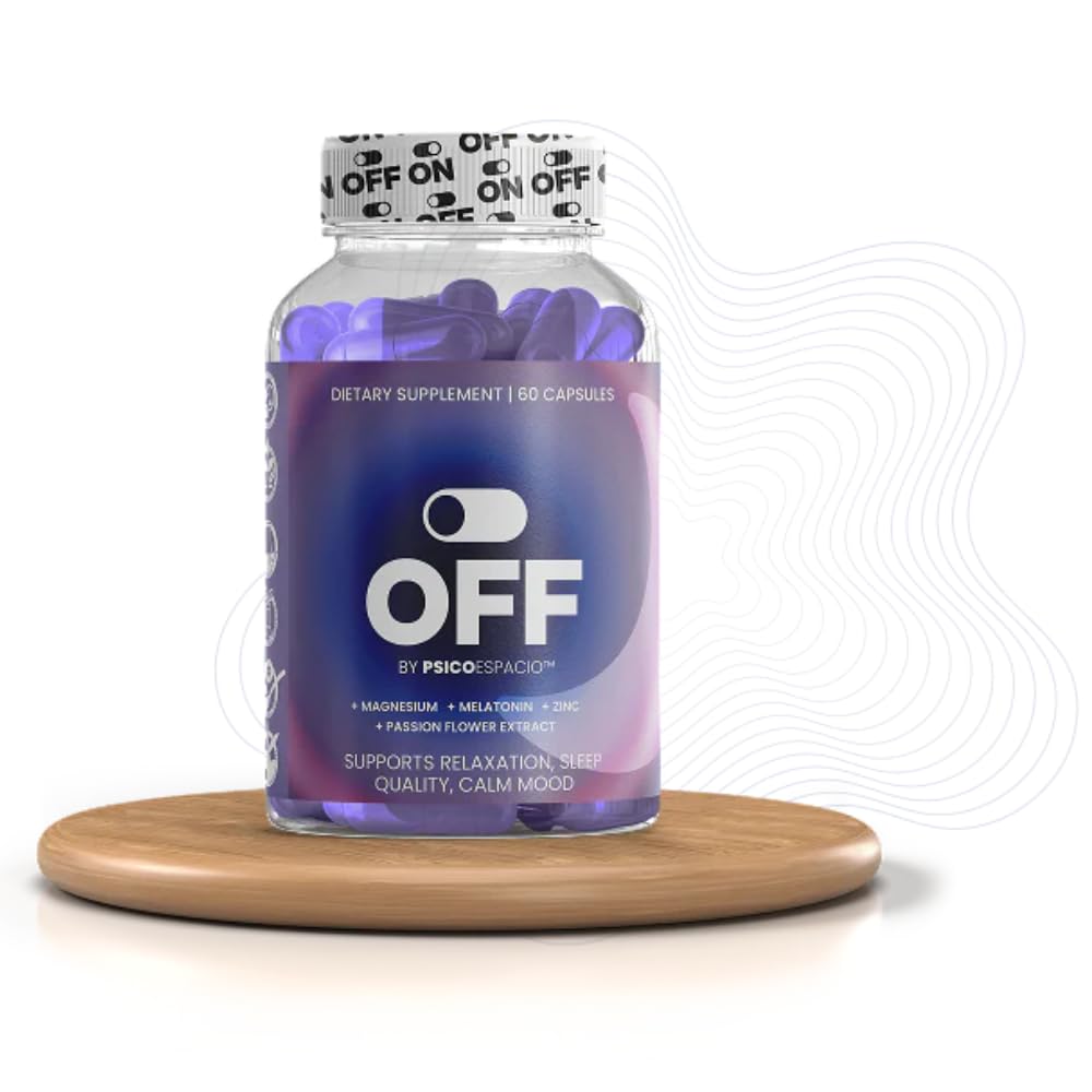 OFF BY PSICOESPACIO Night Time L-Theanine Supplement bottle front view