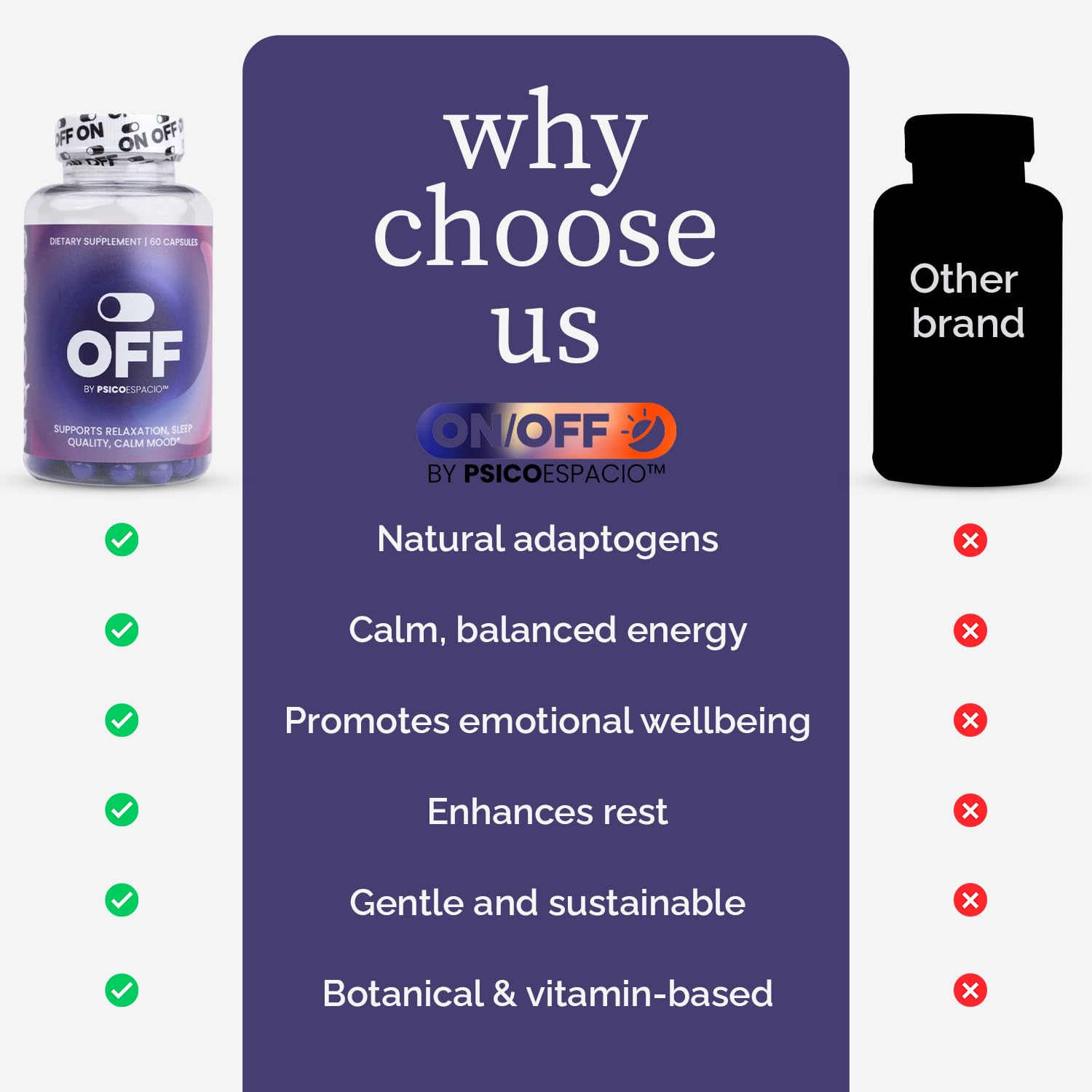 OFF BY PSICOESPACIO Night Time L-Theanine Supplement bottle with measuring spoon