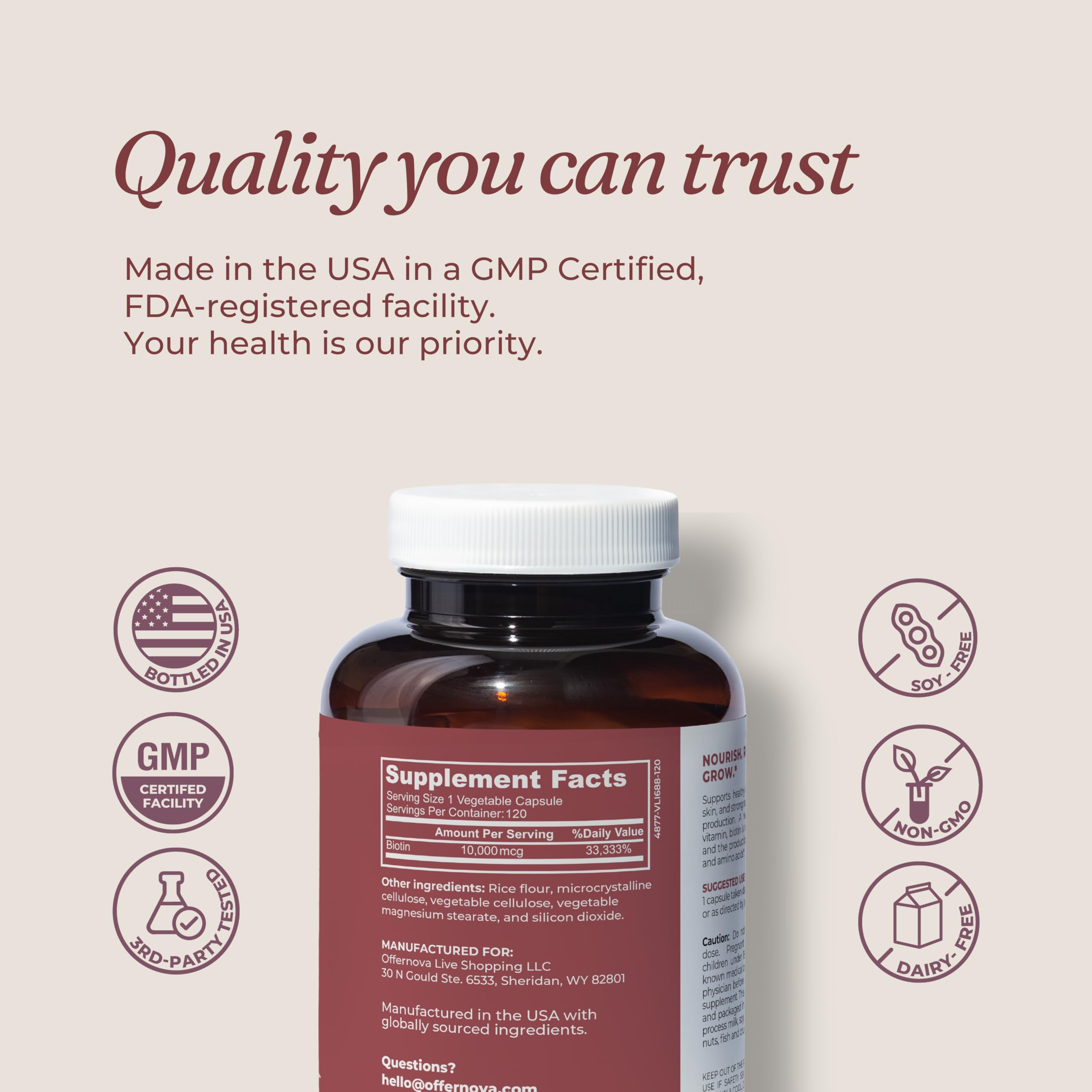 Offernova Biotin Supplement packaging