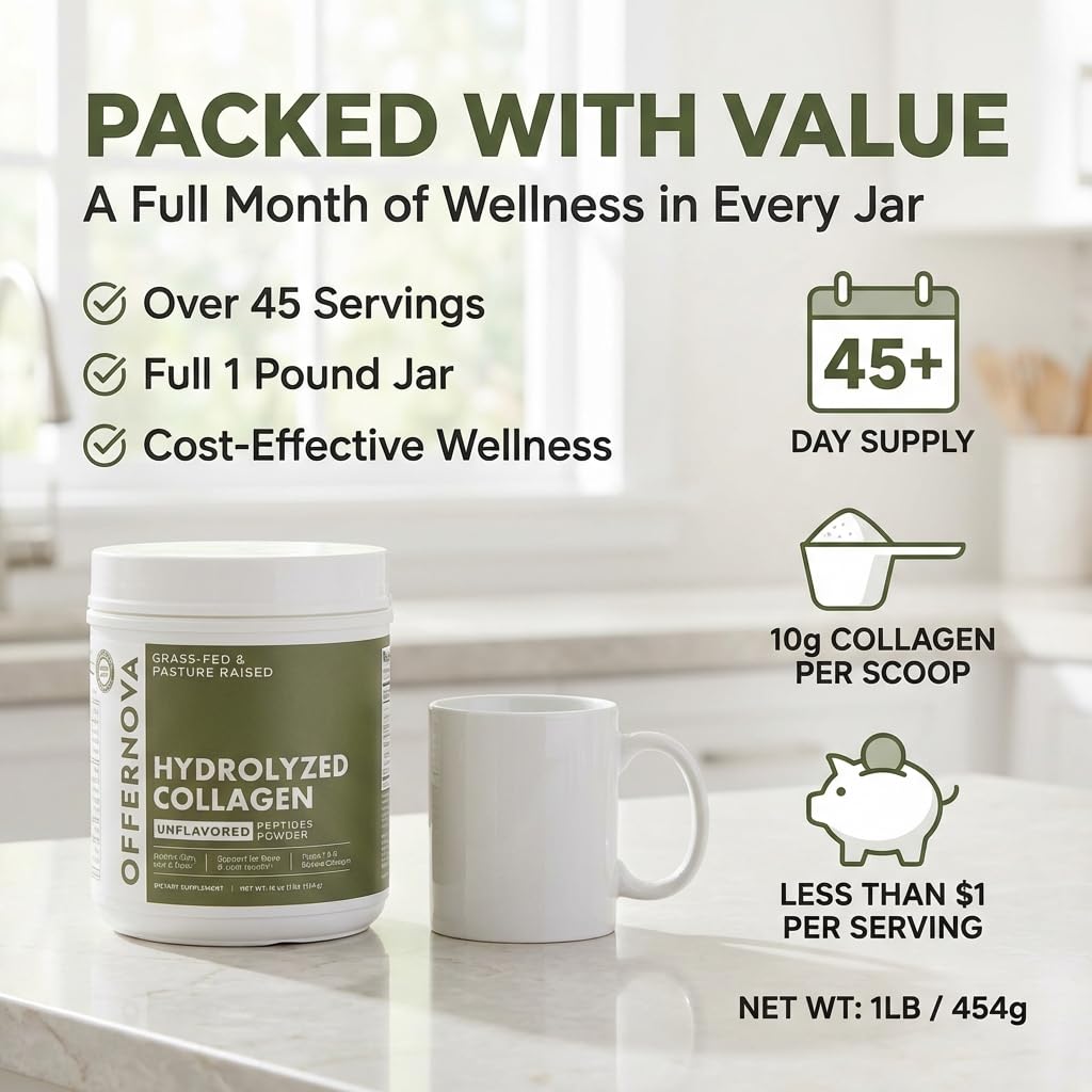 Offernova Collagen Peptide Powder mixed in a smoothie