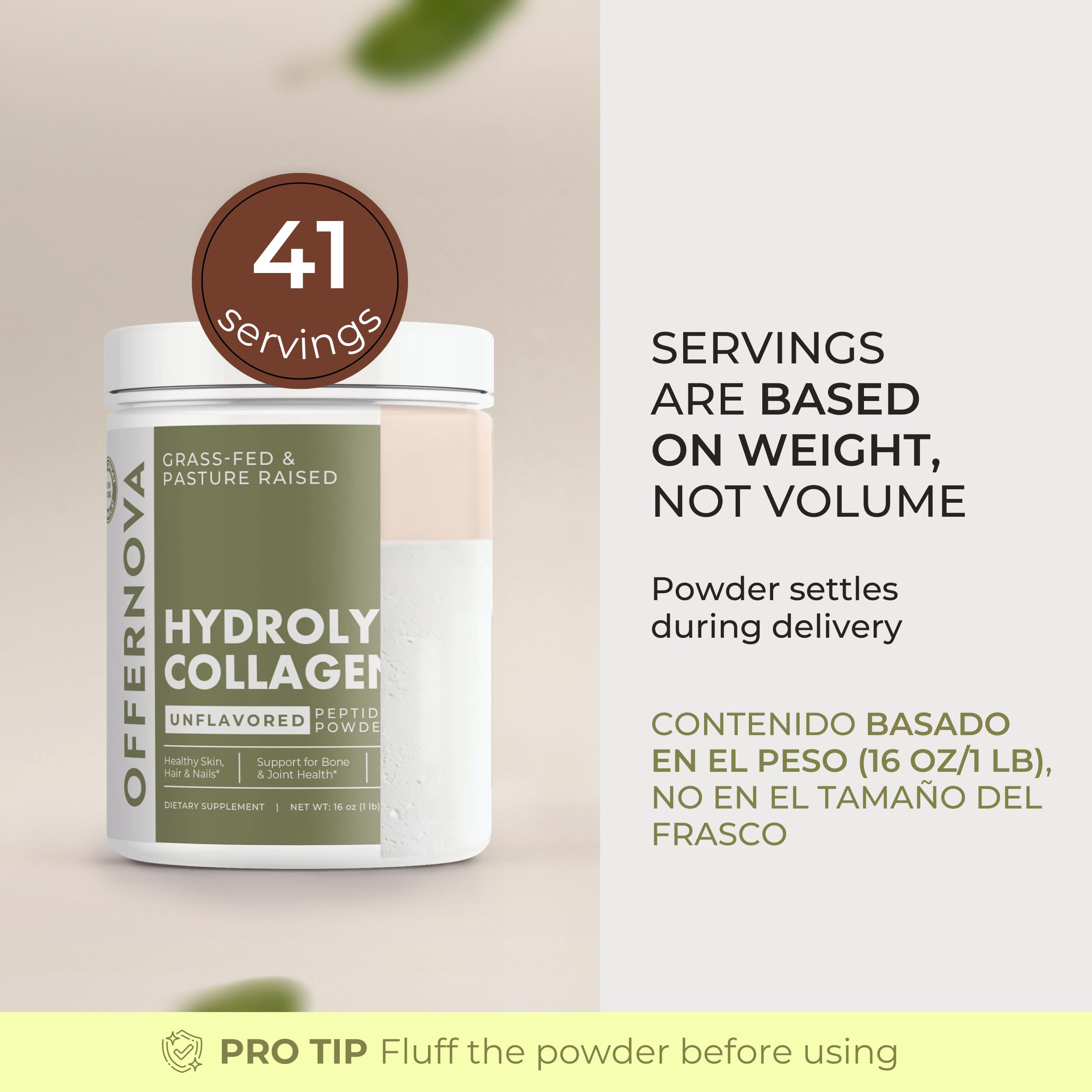 Offernova Collagen Peptide Powder on a kitchen counter