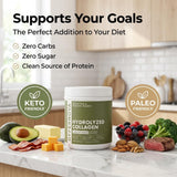 Offernova Collagen Peptide Powder scooped into a glass