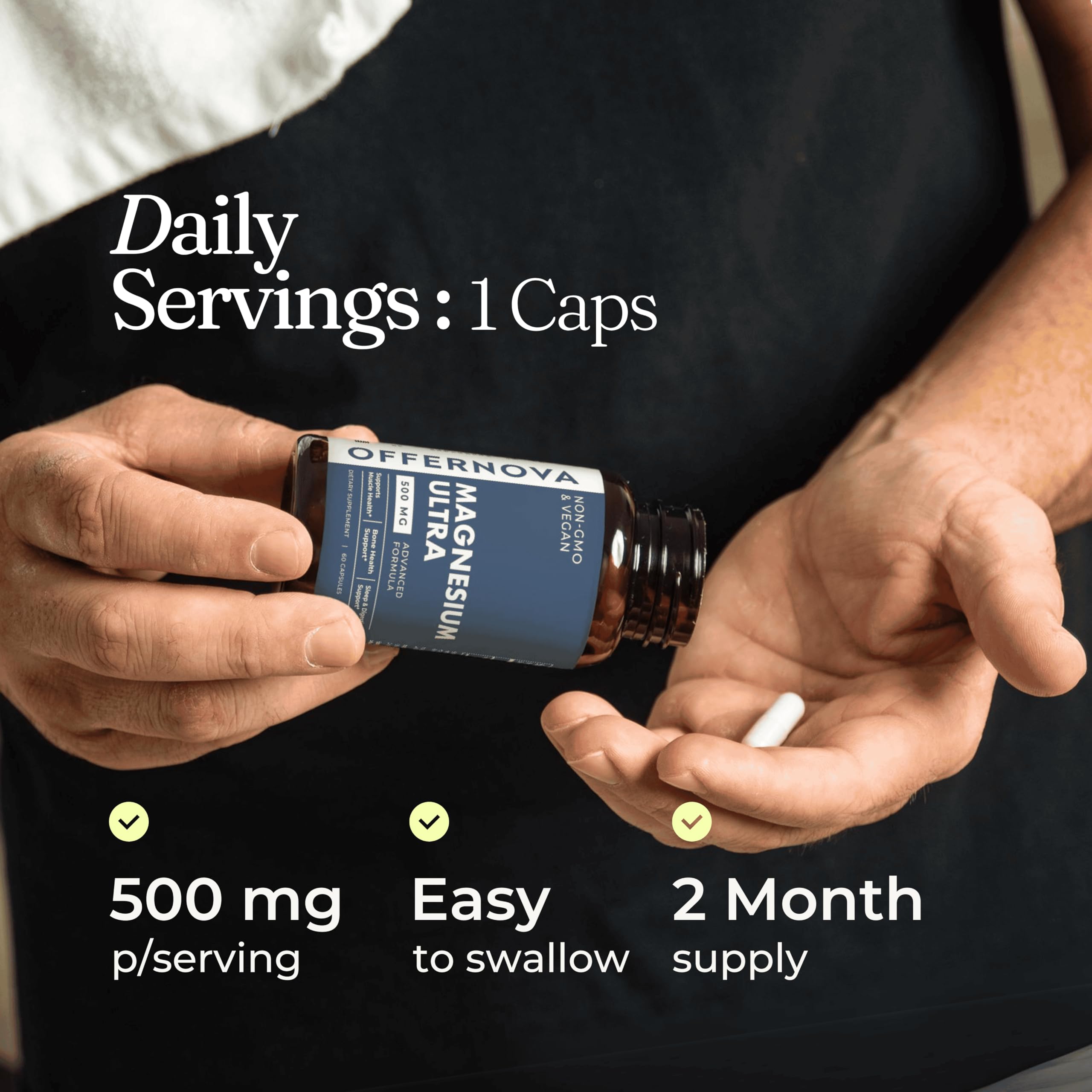 Offernova Magnesium Ultra 500mg capsules close-up of capsules