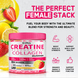 OFFPTE Creatine Gummies bottle with a measuring spoon