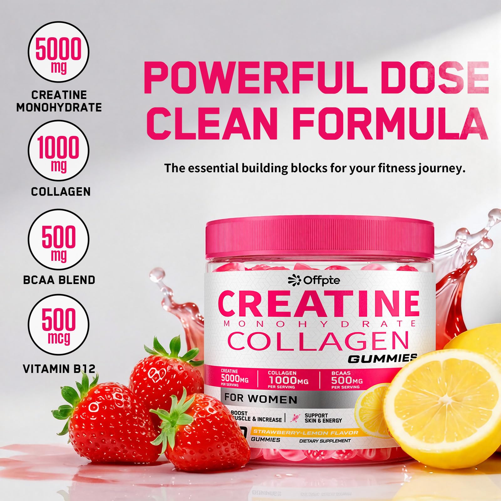 OFFPTE Creatine Gummies nutritional information label
