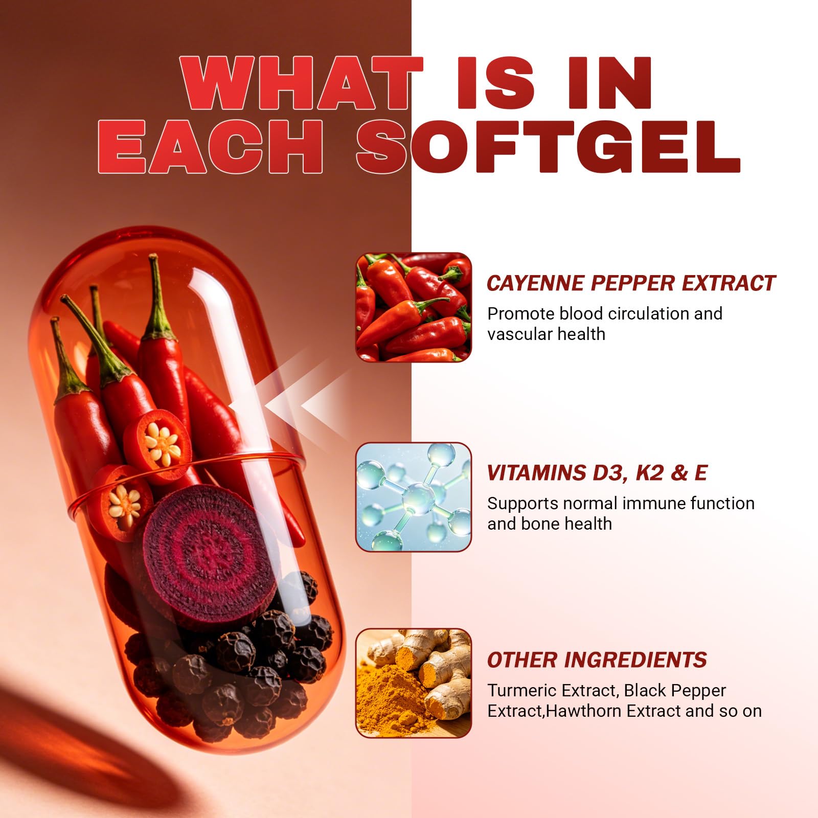 OFHOFH Aurivita Capsaicin Softgels showing softgel count in bottle