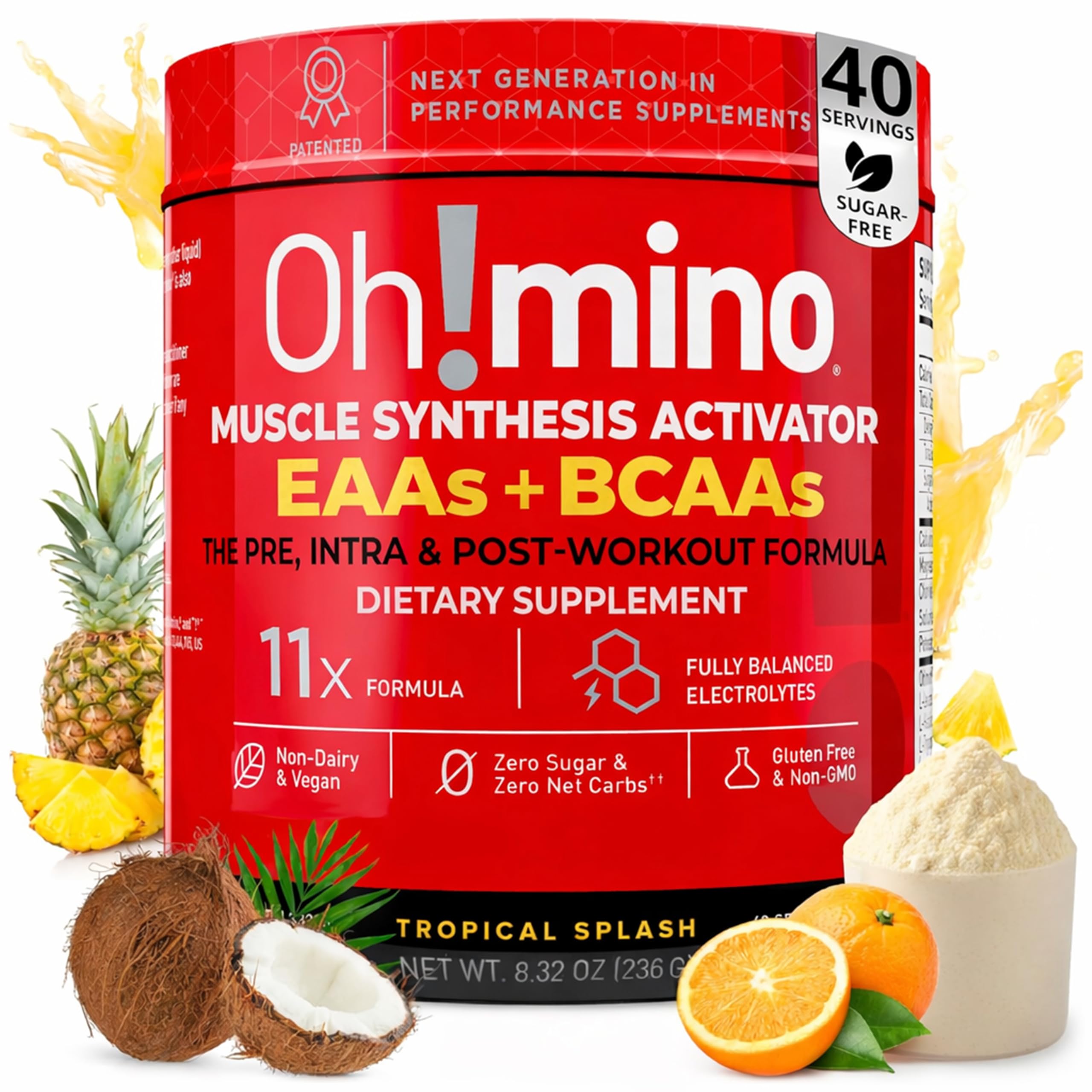 Oh!mino Amino Acid Supplement 299g back view