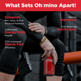 Oh!mino Amino Acid Supplement capsules in hand