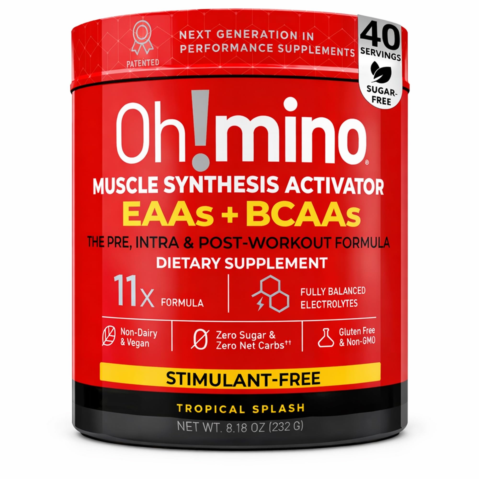 Oh!mino BCAA Amino Acid Supplement 181g front view