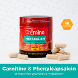 Oh!mino Fat Burner Supplement opened packaging showing capsules