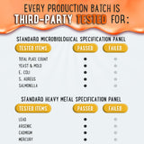 OH MY CHEWY Magnesium Glycinate Gummies nutritional information on label