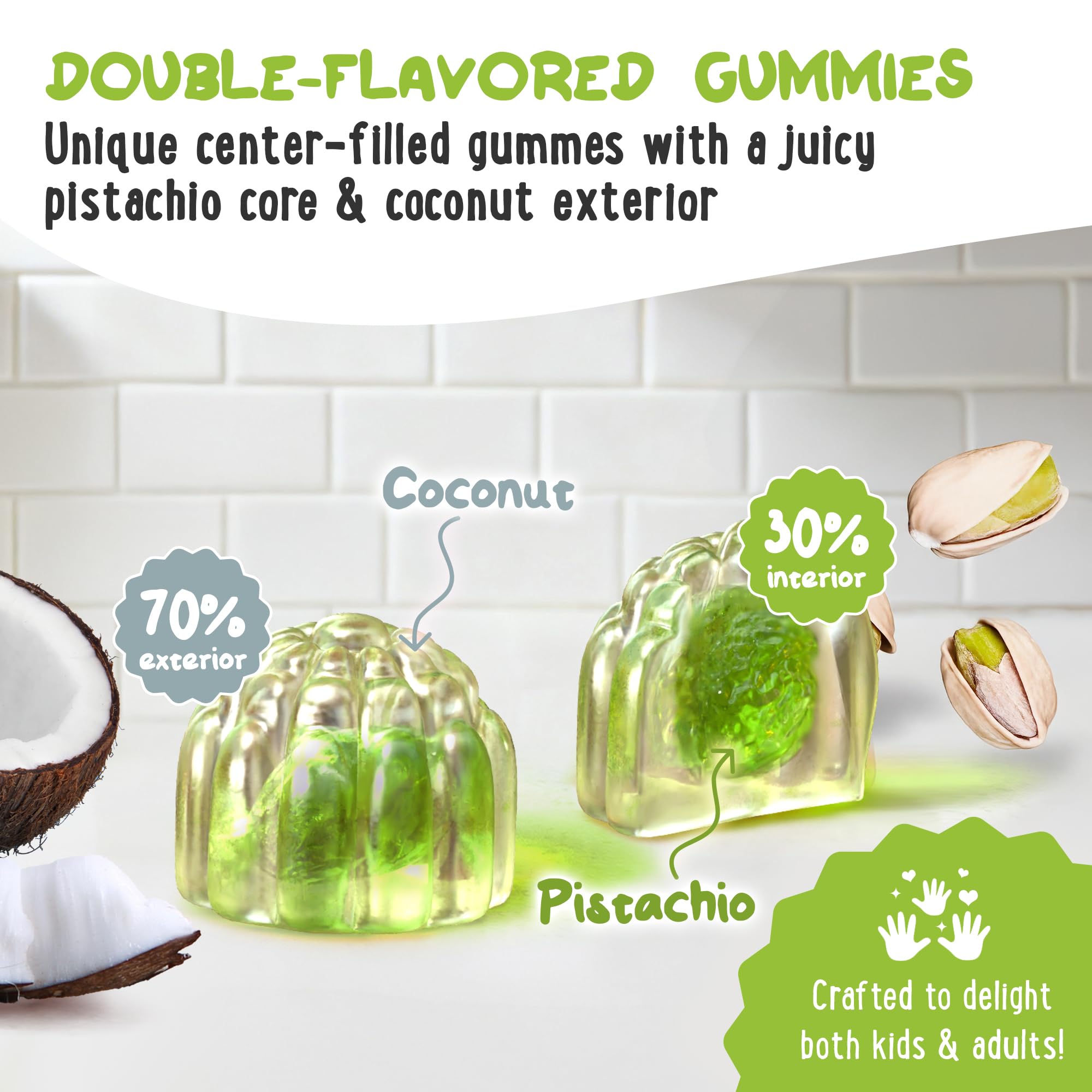 OH MY CHEWY Magnesium Gummies showing fruity peach and mango flavours