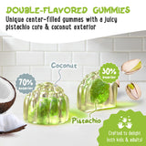OH MY CHEWY Magnesium Gummies showing fruity peach and mango flavours