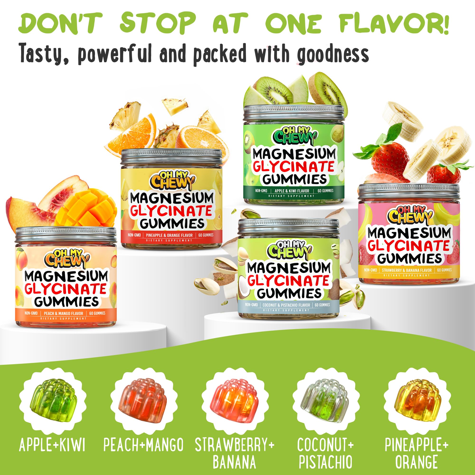 OH MY CHEWY Magnesium Gummies with ingredients list