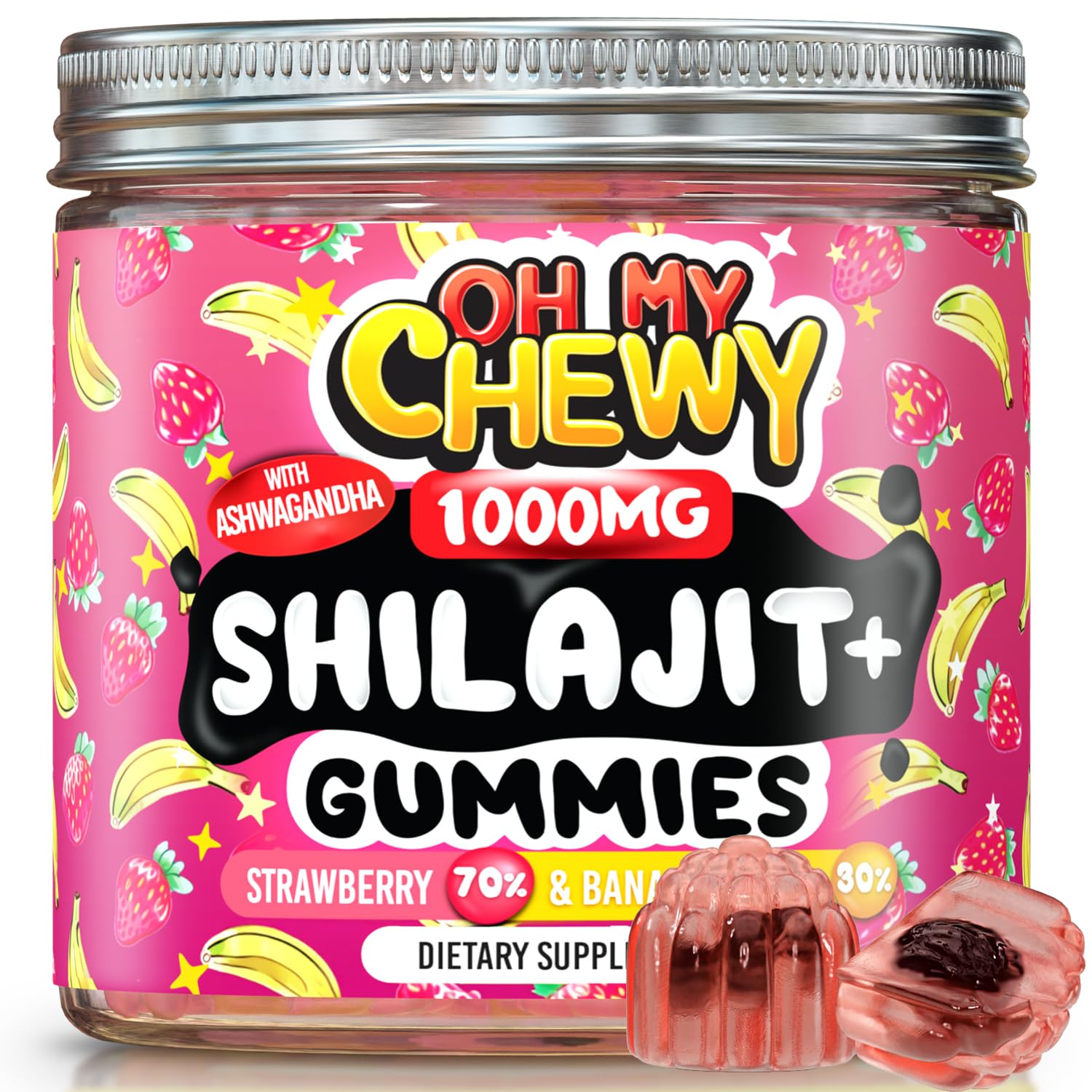 OH MY CHEWY Shilajit Gummies front view packaging