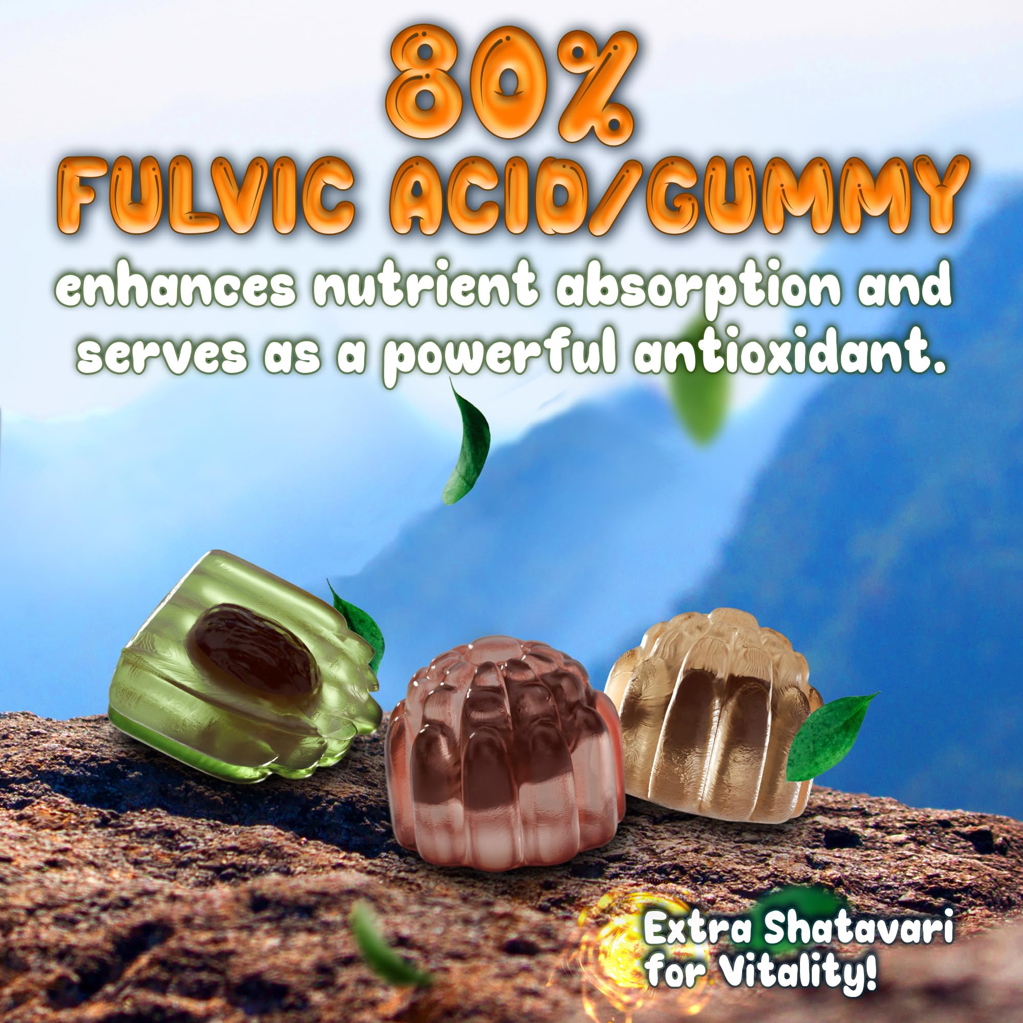 OH MY CHEWY Shilajit Gummies lifestyle scene with a glass of water