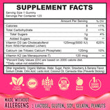 OH MY CHEWY Vitamin D3 & K2 Gummies nutritional information