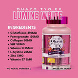 OhayoTYO EX Lumine White supplement side view showing ingredients