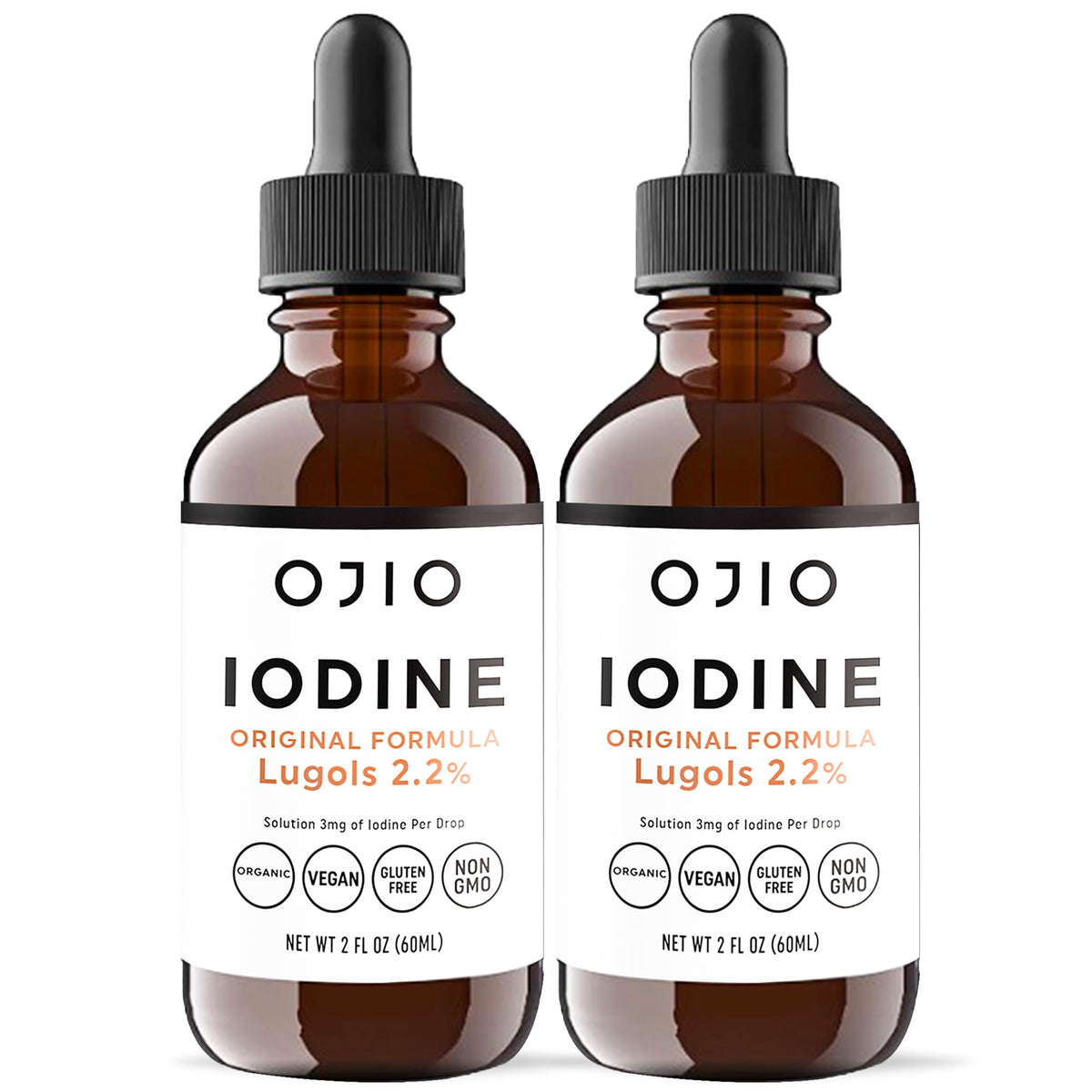 Ojio Lugol's Iodine Liquid Drops bottle front view