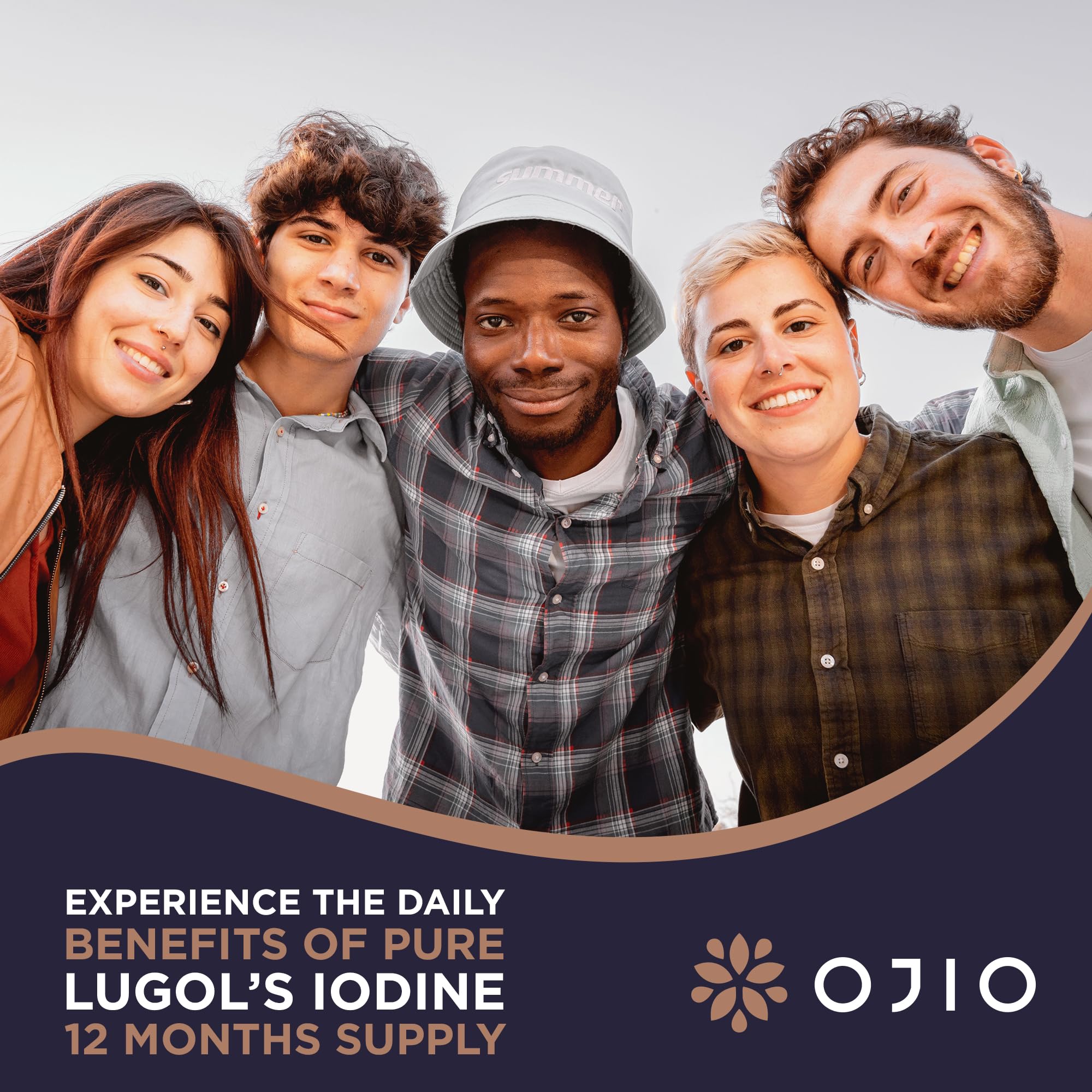 Ojio Lugol's Iodine Liquid Drops in a glass of water