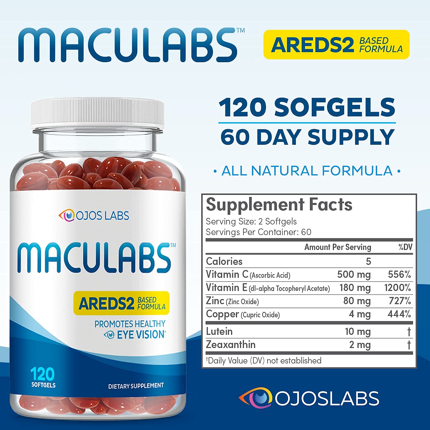 OjosLabs Lutein Eye Supplement in a lifestyle setting with desk and computer
