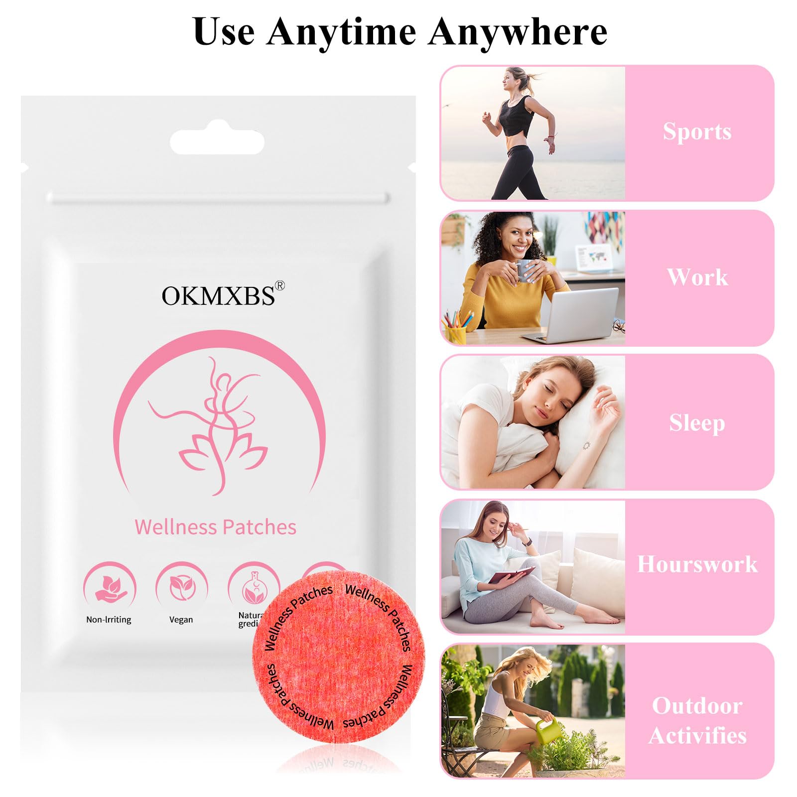 OKMXBS Gotu Kola Herbal Patches back view with instructions
