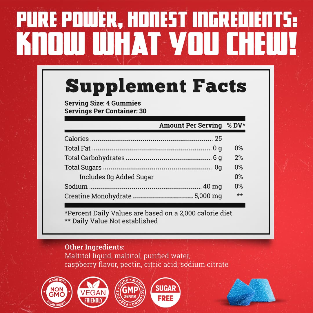 Old School Labs Creatine Gummies packaging side view