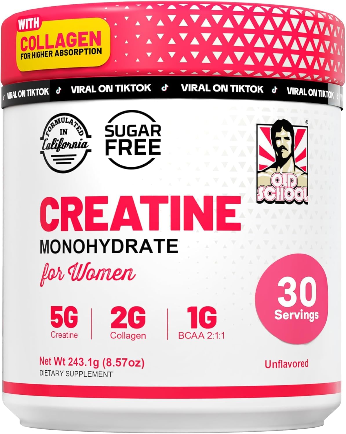 Old School Labs Creatine Powder for Women front view packaging