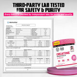 Old School Labs Creatine Powder for Women with fitness accessories