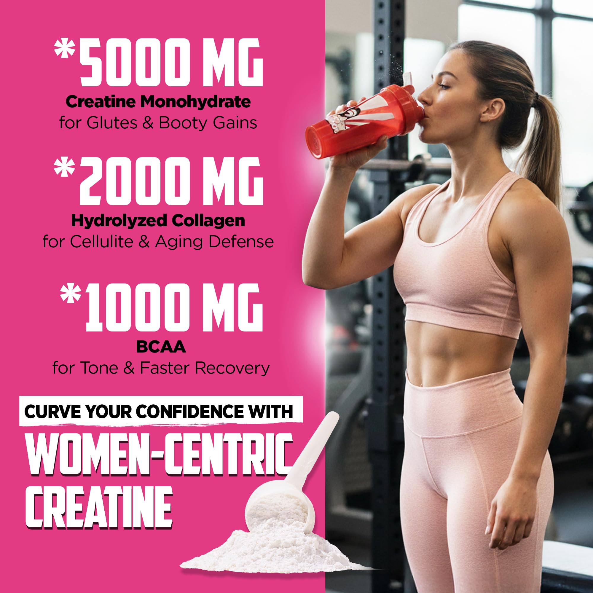 Old School Labs Creatine Powder for Women with measuring scoop
