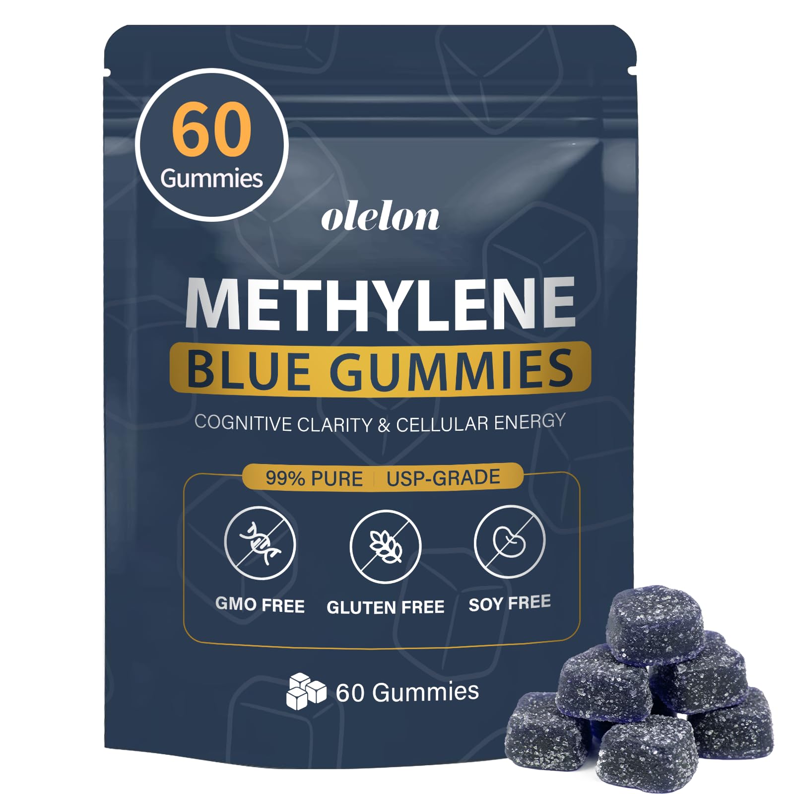 OLELON Methylene Blue Gummies bottle front view