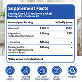 OLELON Peak Calm Magnesium Powder mixed in a glass of water