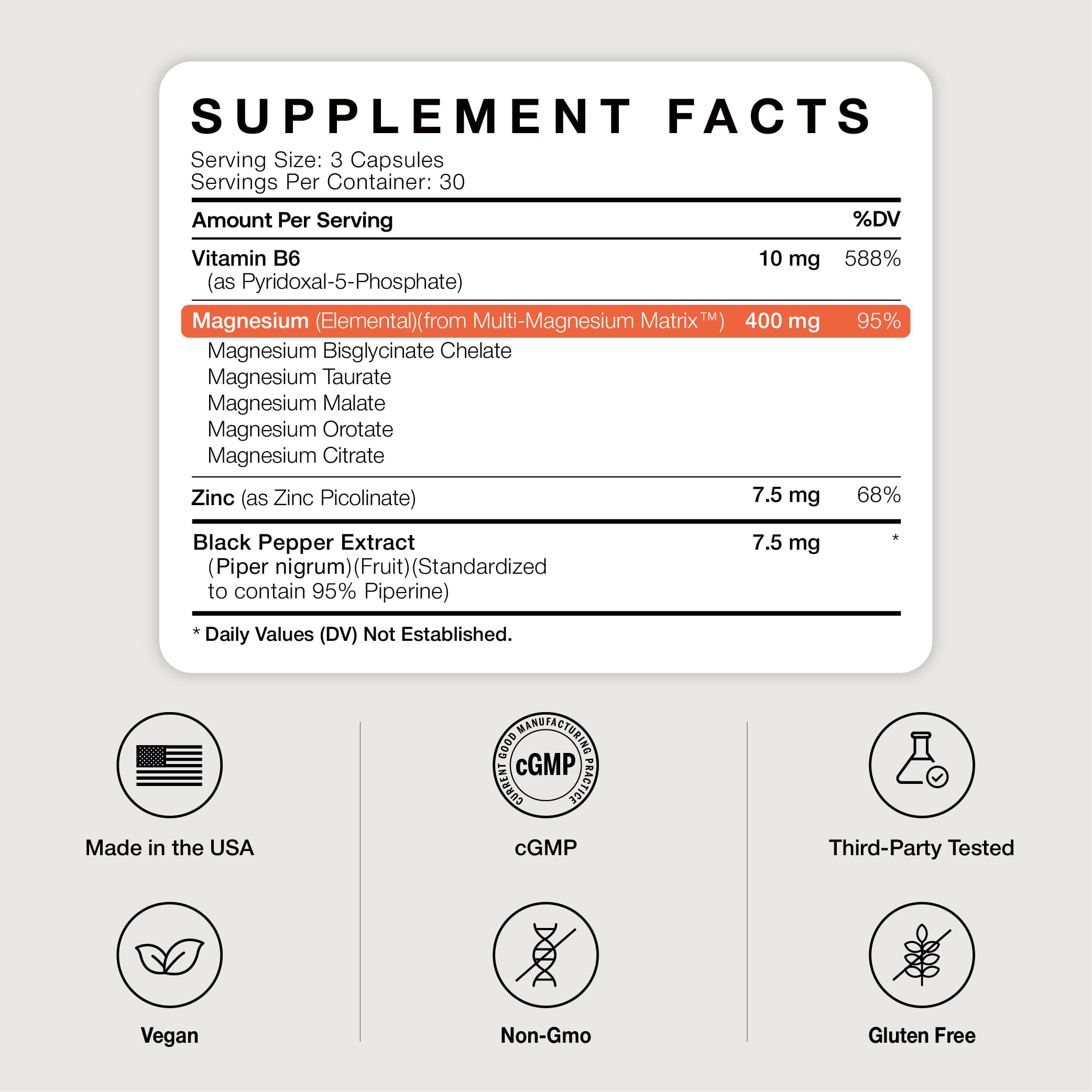 Olenphogy Magnesium Bisglycinate supplement label close-up