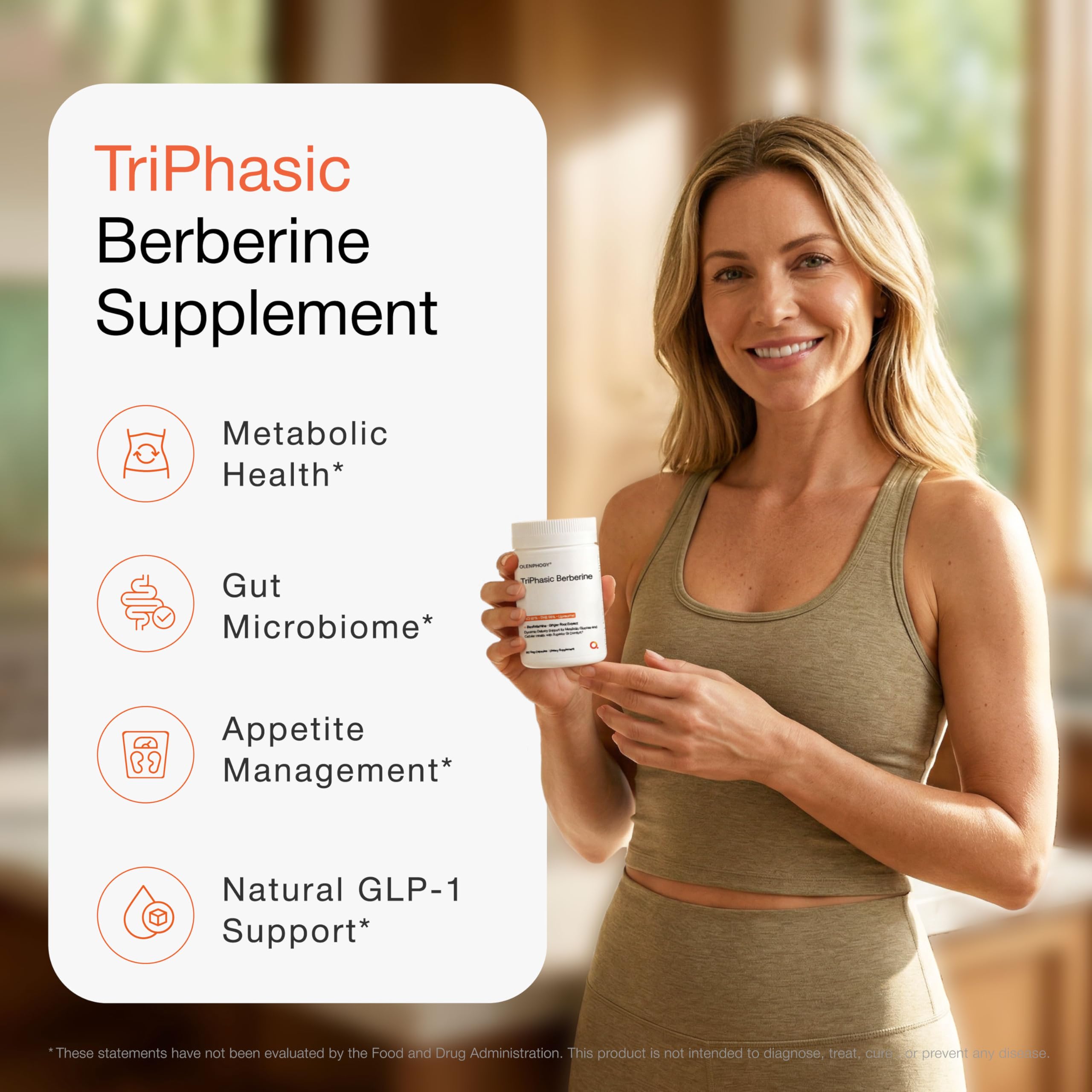 Olenphogy Triple-Phase Berberine Supplement bottle side view