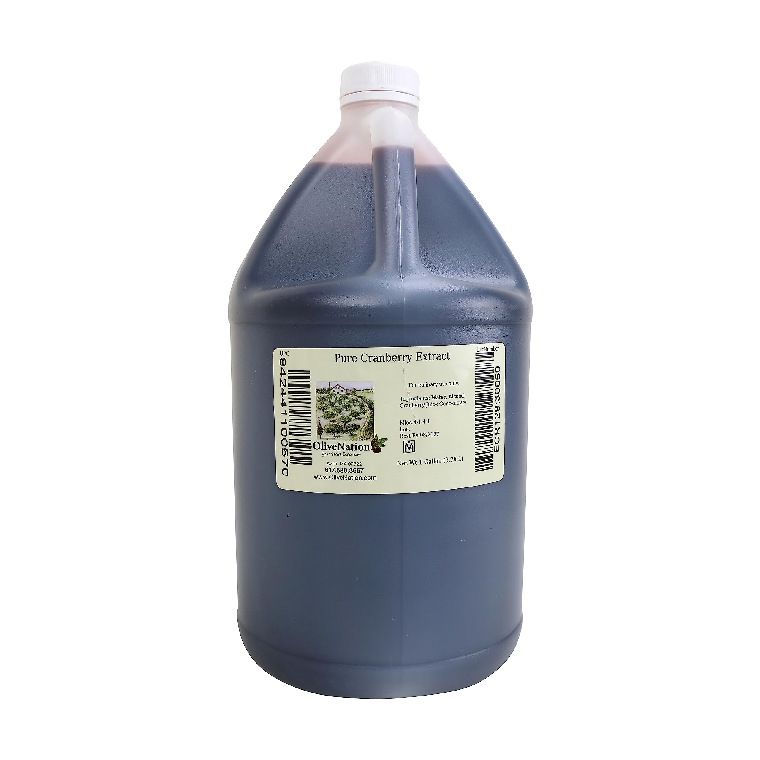 OLIVENATION Cranberry Extract 227g displayed with muffins and water