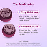 OLLIE daily wellness Sleep + Elderberry Gummies side view showing gummy texture