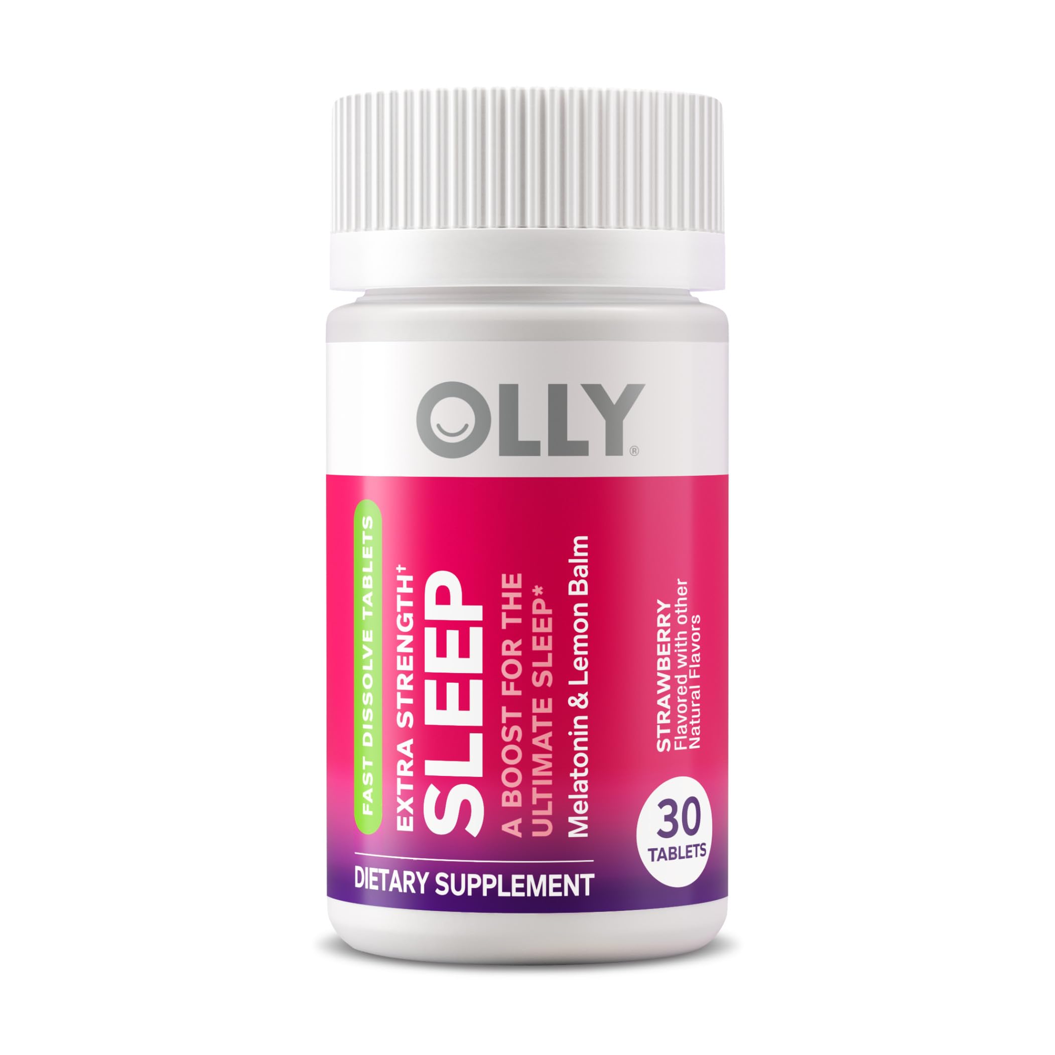 OLLIE Extra Strength Sleep Fast Dissolve Tablets in hand for size reference