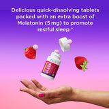 OLLIE Extra Strength Sleep Fast Dissolve Tablets showing strawberry flavour