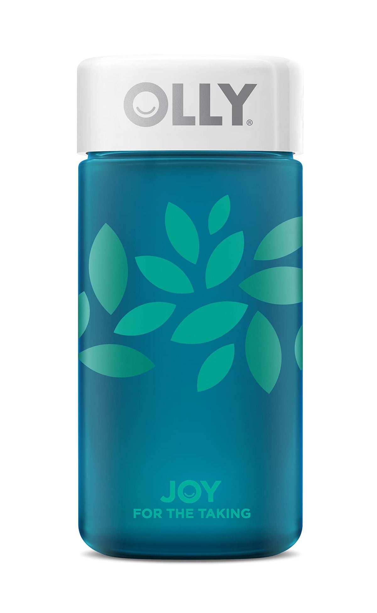 OLLIE Joy Jar frosted glass bottle front view