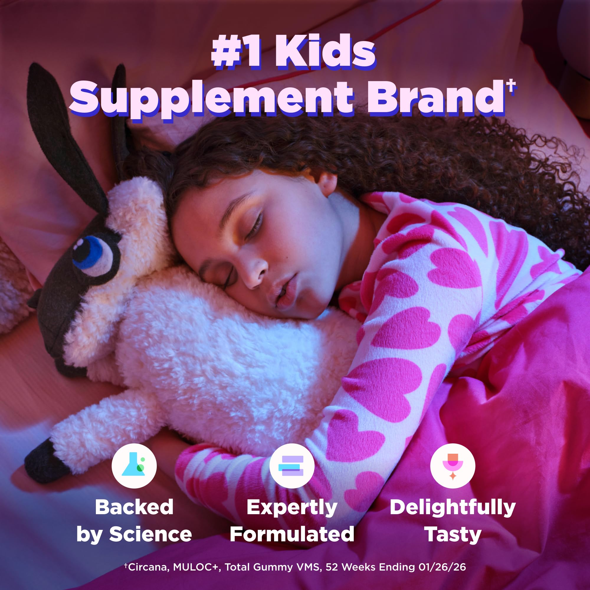 OLLIE Kids Sleep Gummies packaging back view with nutritional information