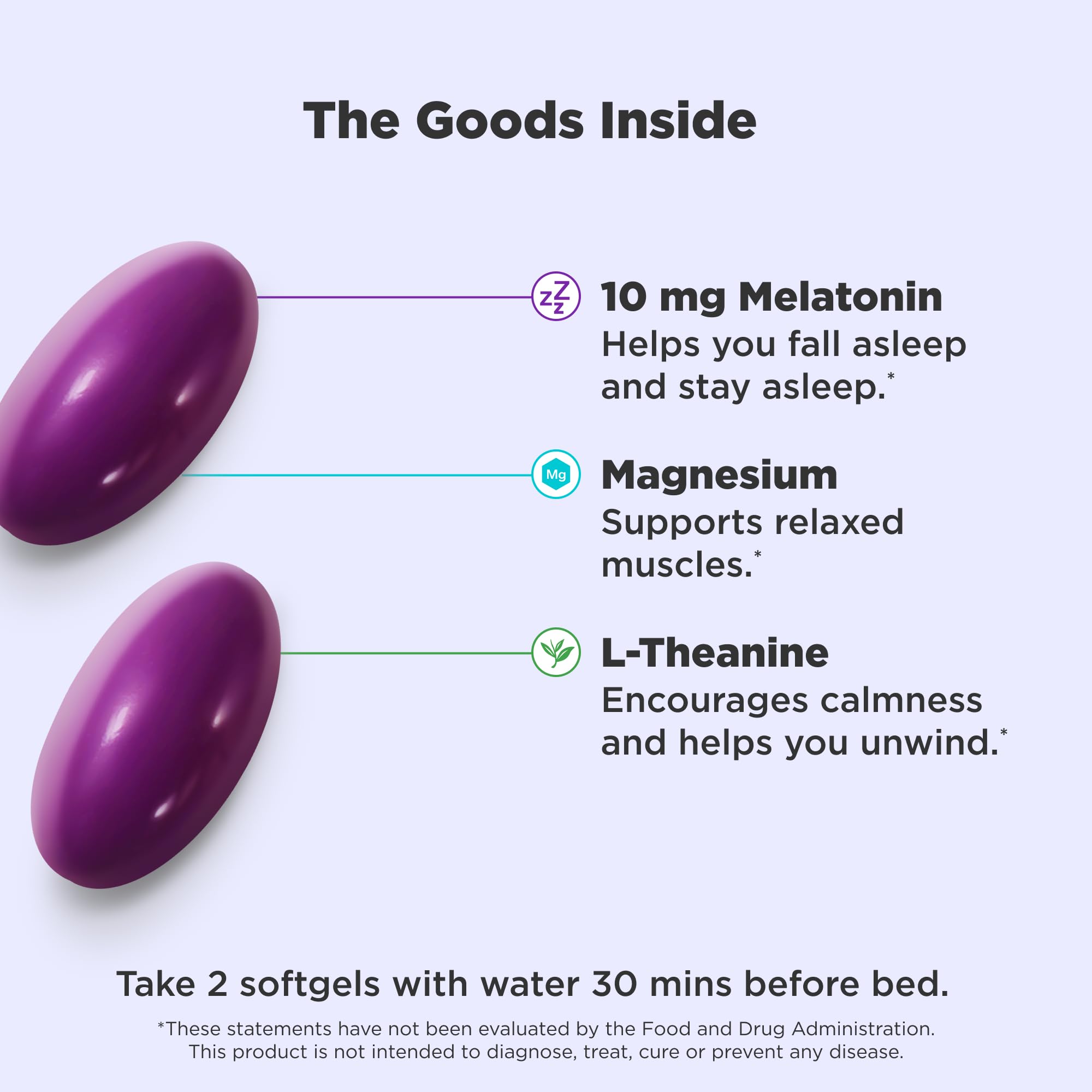 OLLIE Ultra Strength Sleep Softgels 60 Count side view