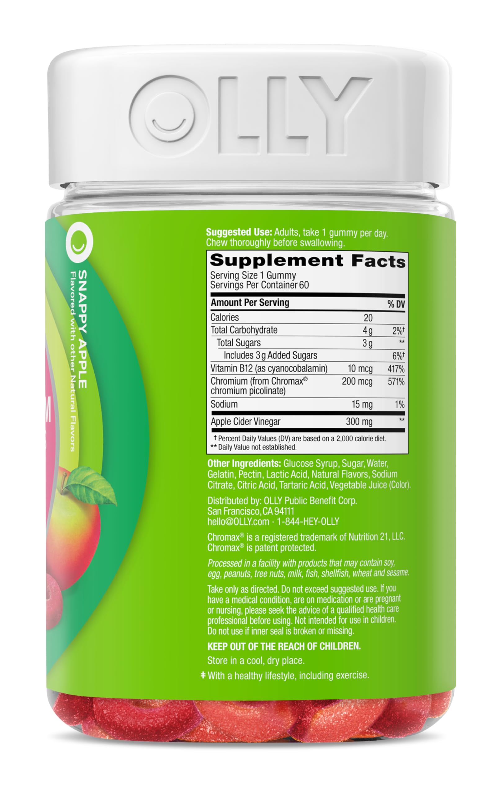 OLLY a balanced routine Gummy Rings with fresh apples