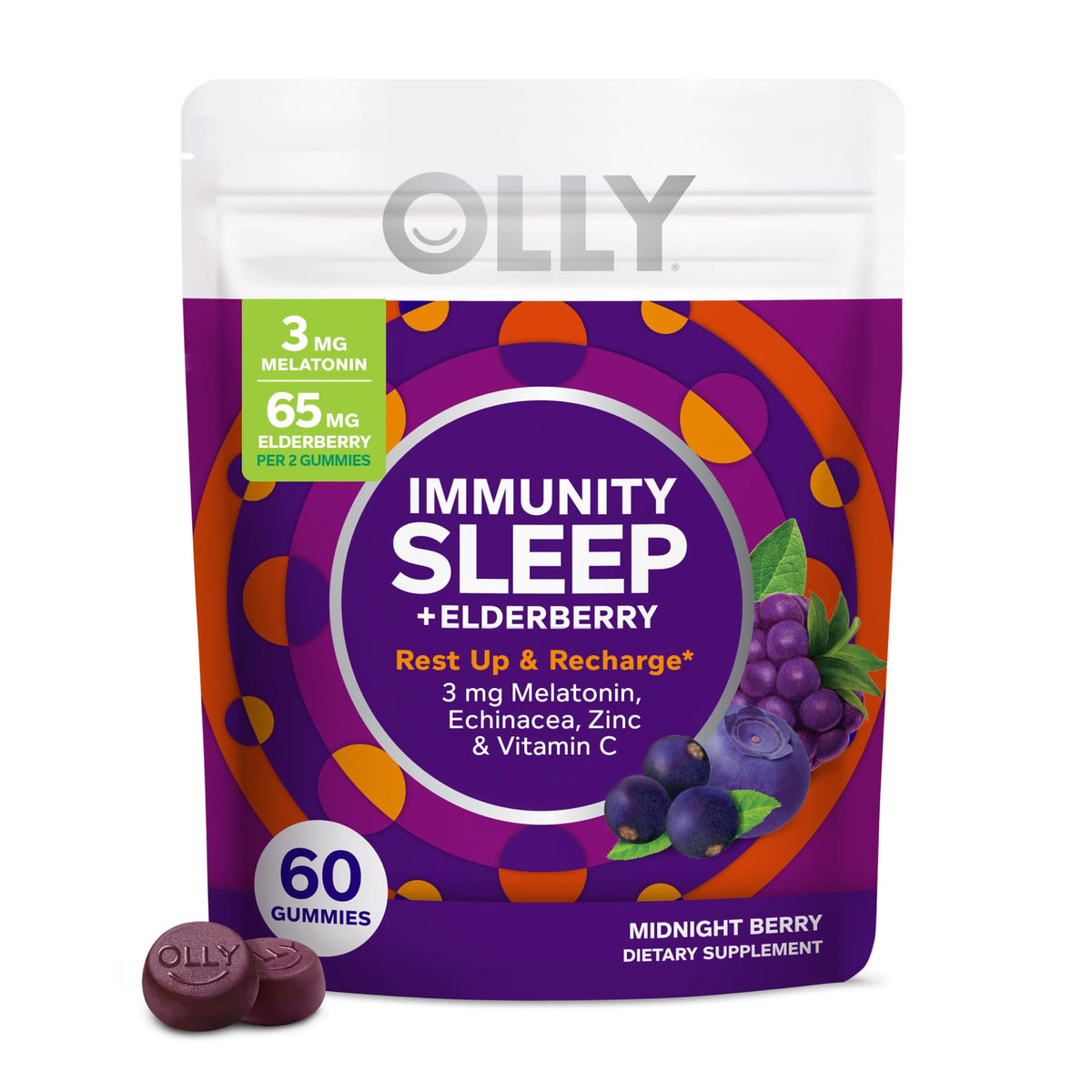 OLLY daily wellness Sleep Gummies 60 count bottle front view