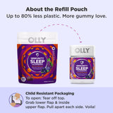 OLLY daily wellness Sleep Gummies on a wooden table