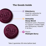 OLLY daily wellness Sleep Gummies showing jammy berry flavour