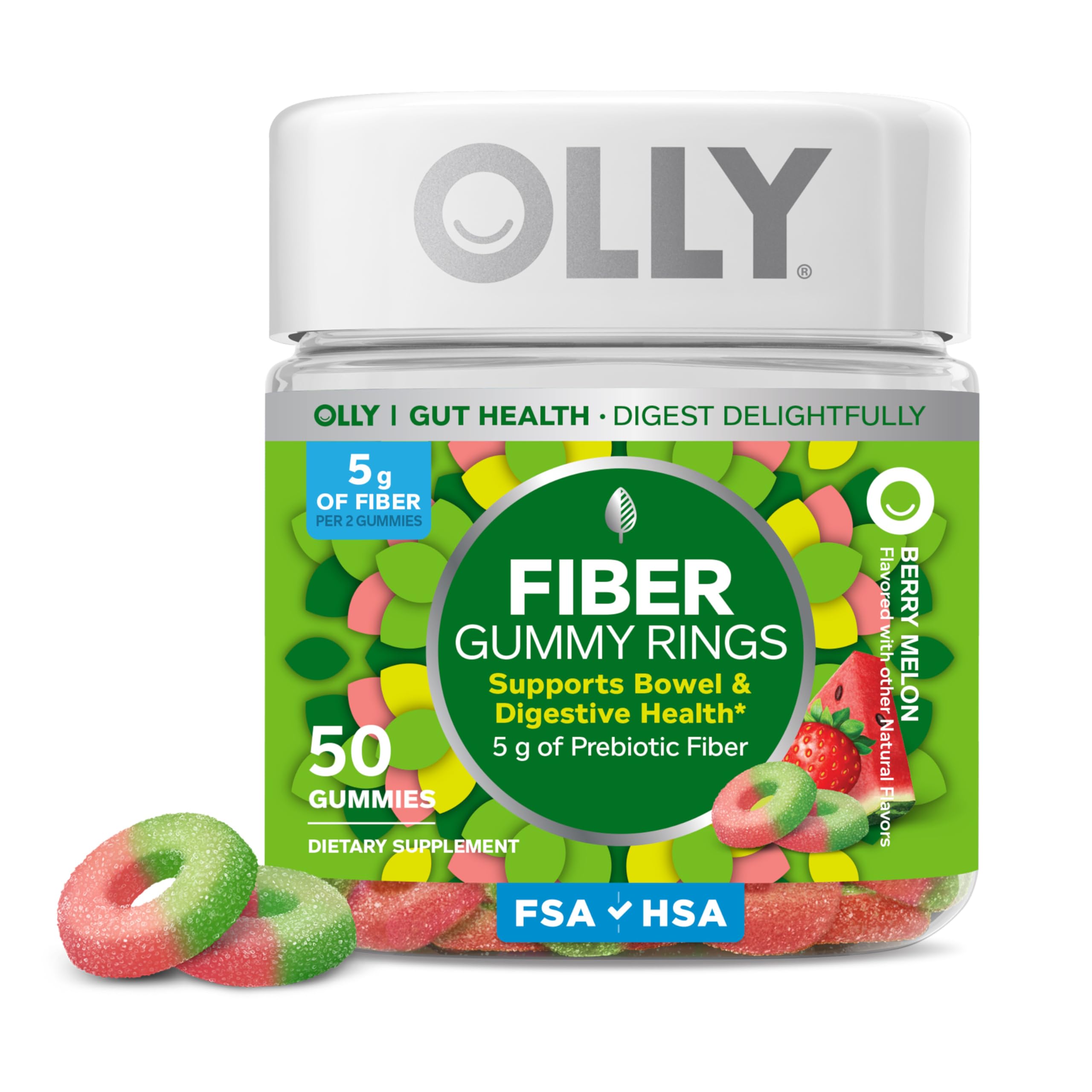 OLLy Fiber Gummy Rings front view packaging