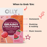 OLLy Focus Buddies L’OLLY Pops side view with nutritional information