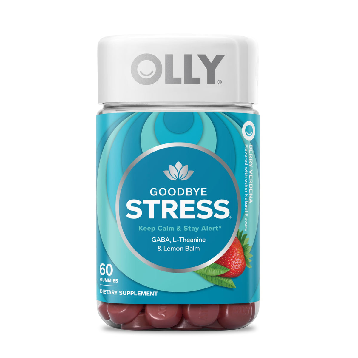 OLLY Goodbye Stress Gummies bottle front view with label