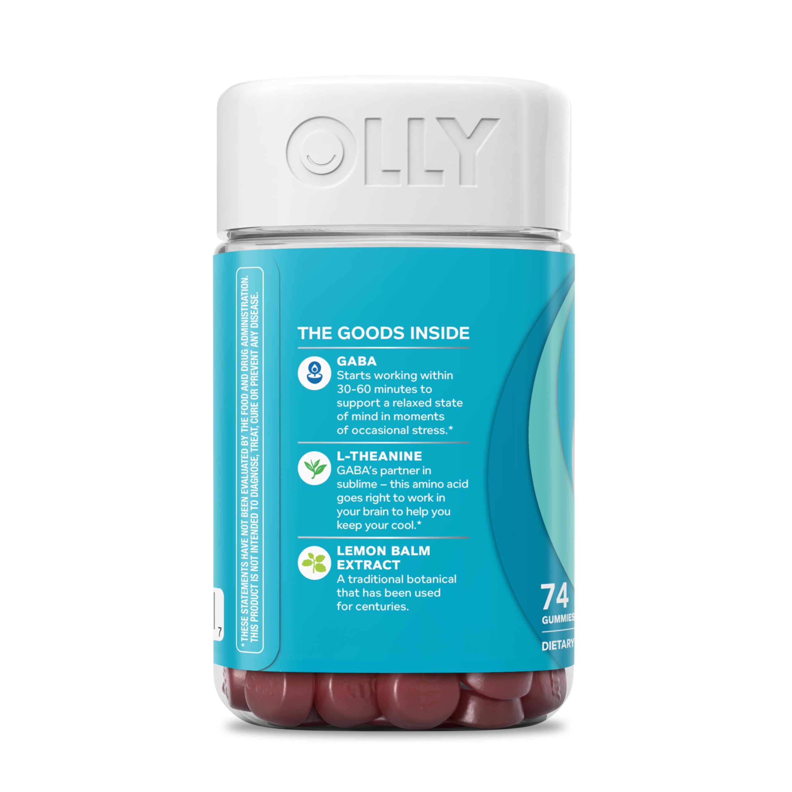 OLLY Goodbye Stress Gummies showing serving suggestion